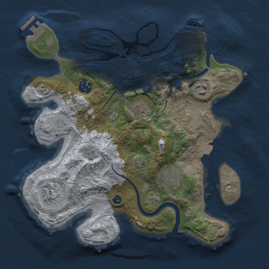 Rust Map: Procedural Map, Size: 3000, Seed: 858163717, 12 Monuments