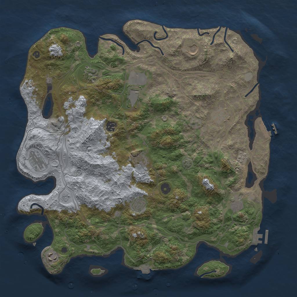 Rust Map: Procedural Map, Size: 4250, Seed: 979959530, 19 Monuments