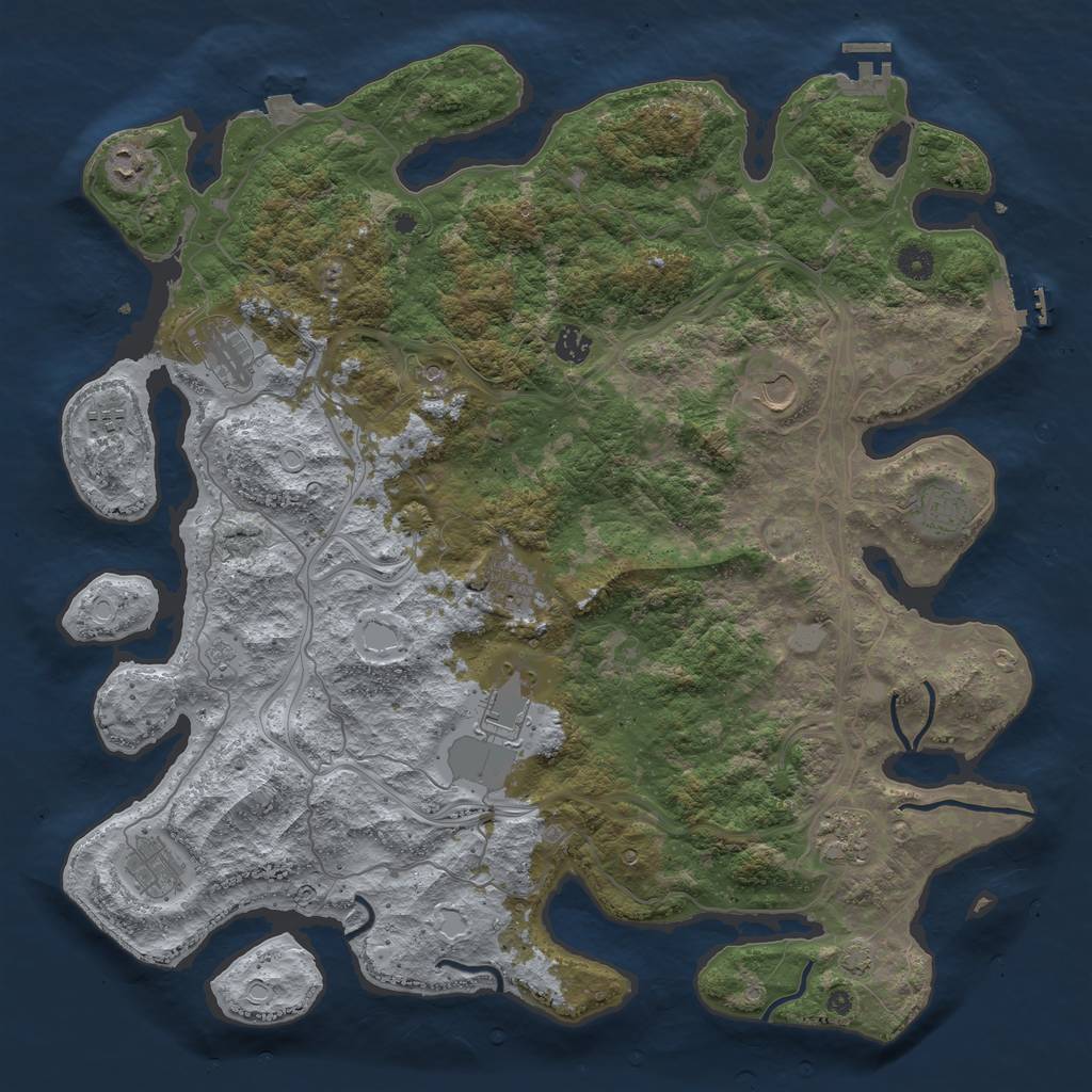 Rust Map: Procedural Map, Size: 4500, Seed: 858163717, 18 Monuments