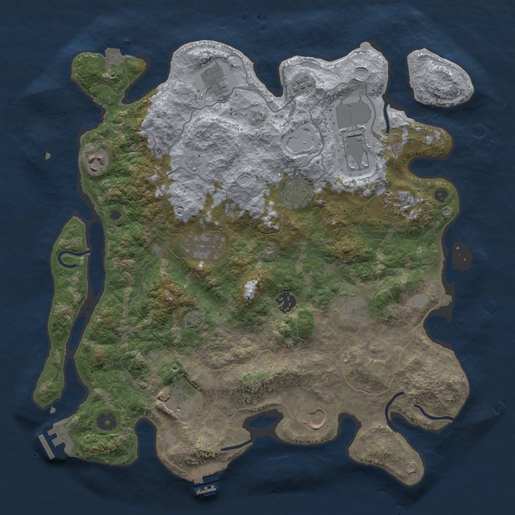 Rust Map: Procedural Map, Size: 4000, Seed: 465705672, 19 Monuments