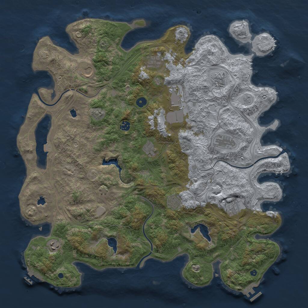 Rust Map: Procedural Map, Size: 4600, Seed: 4578126, 17 Monuments