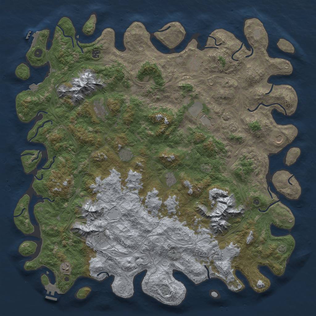 Rust Map: Procedural Map, Size: 5555, Seed: 8675309, 19 Monuments