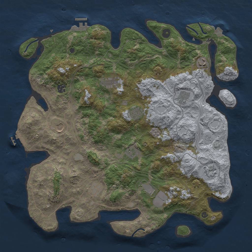 Rust Map: Procedural Map, Size: 4250, Seed: 781438607, 19 Monuments