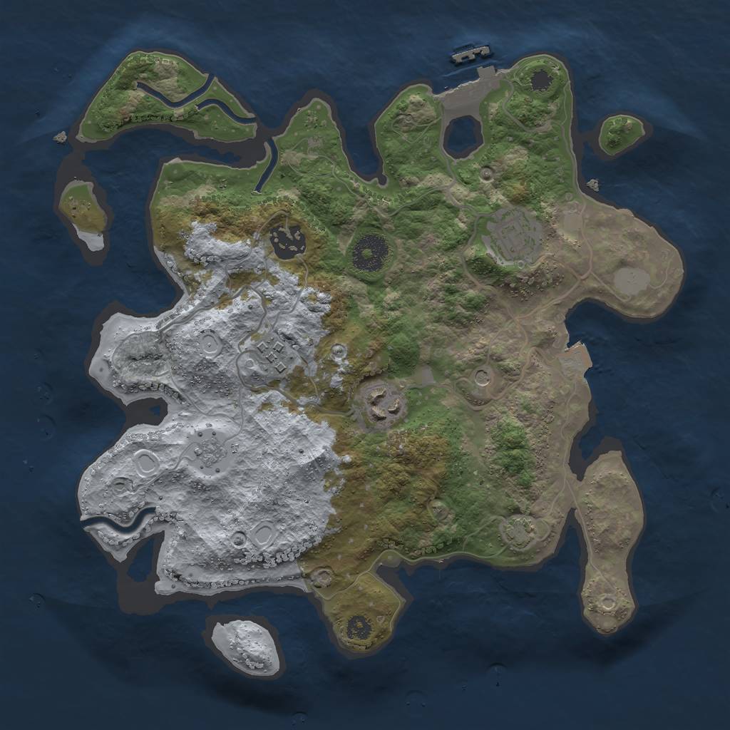 Rust Map: Procedural Map, Size: 3000, Seed: 4324, 11 Monuments