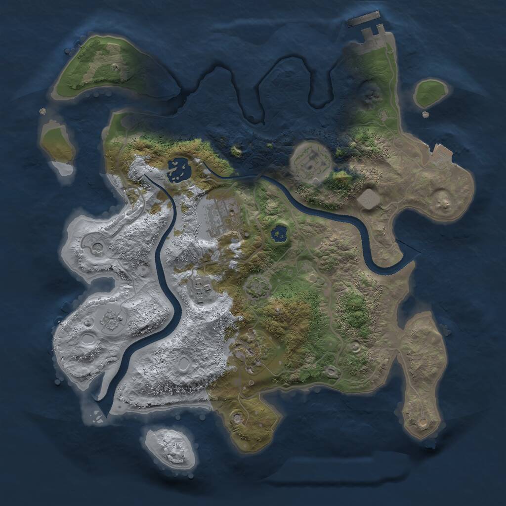 Rust Map: Procedural Map, Size: 3000, Seed: 4324, 10 Monuments