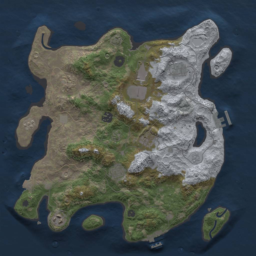 Rust Map: Procedural Map, Size: 3500, Seed: 237254252, 16 Monuments