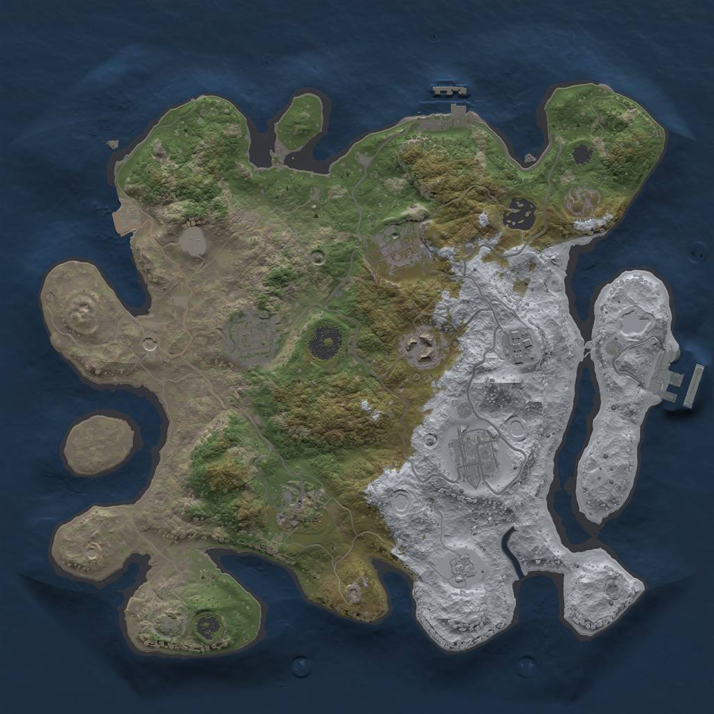 Rust Map: Procedural Map, Size: 3250, Seed: 89495, 15 Monuments