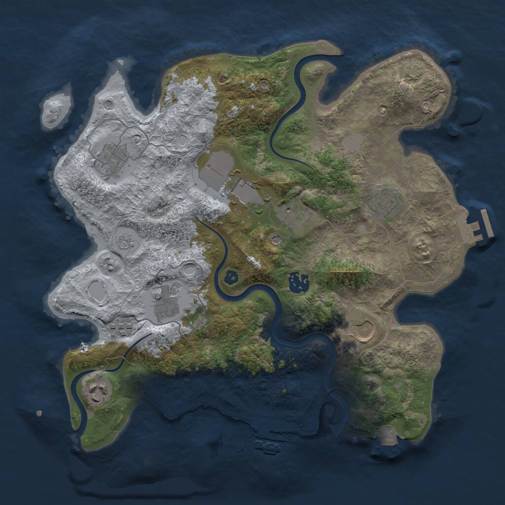Rust Map: Procedural Map, Size: 3500, Seed: 1921959792, 15 Monuments