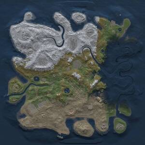 Thumbnail Rust Map: Procedural Map, Size: 3900, Seed: 1190239755, 16 Monuments