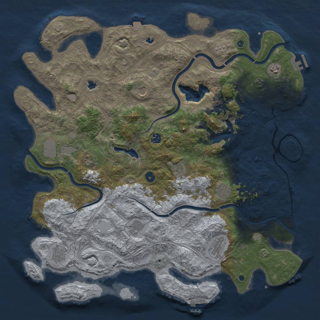 Rust Map: Procedural Map, Size: 4750, Seed: 198317489, 17 Monuments