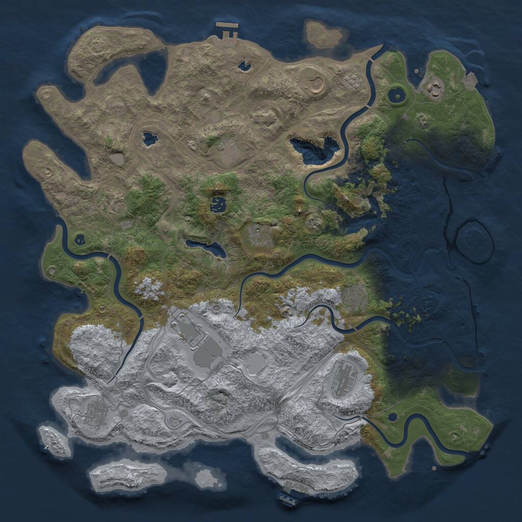 Rust Map: Procedural Map, Size: 4750, Seed: 198317489, 17 Monuments