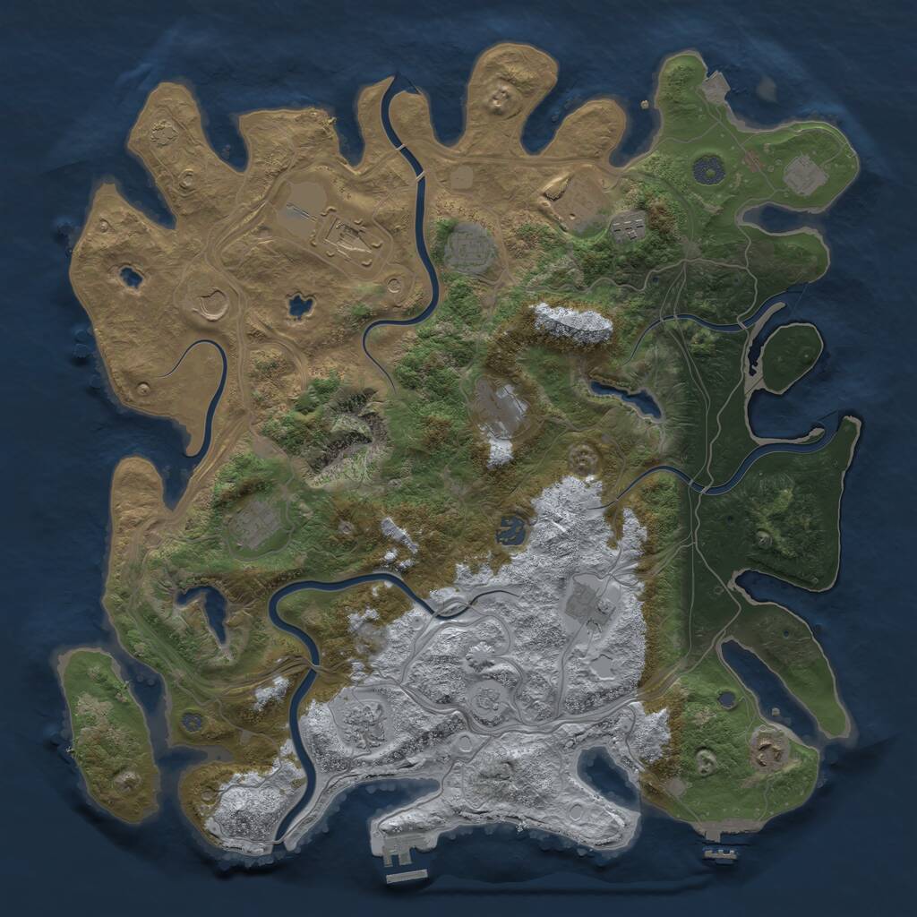 Rust Map: Procedural Map, Size: 4500, Seed: 34563456, 17 Monuments