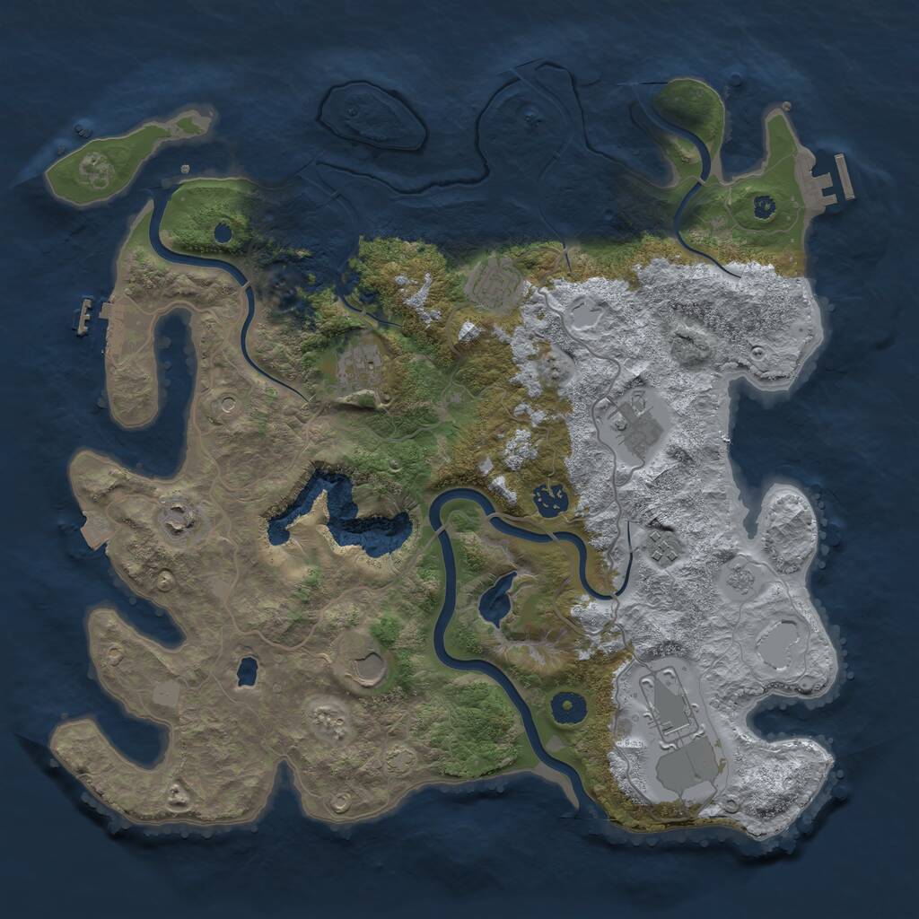 Rust Map: Procedural Map, Size: 4000, Seed: 8679846, 14 Monuments