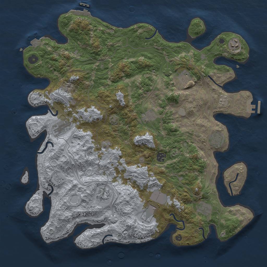 Rust Map: Procedural Map, Size: 4250, Seed: 71020, 18 Monuments