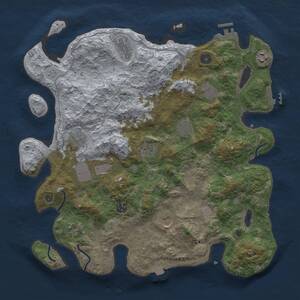 Thumbnail Rust Map: Procedural Map, Size: 4000, Seed: 121554, 17 Monuments