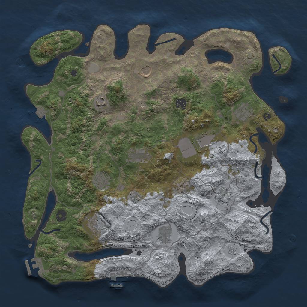 Rust Map: Procedural Map, Size: 4000, Seed: 238927201, 19 Monuments