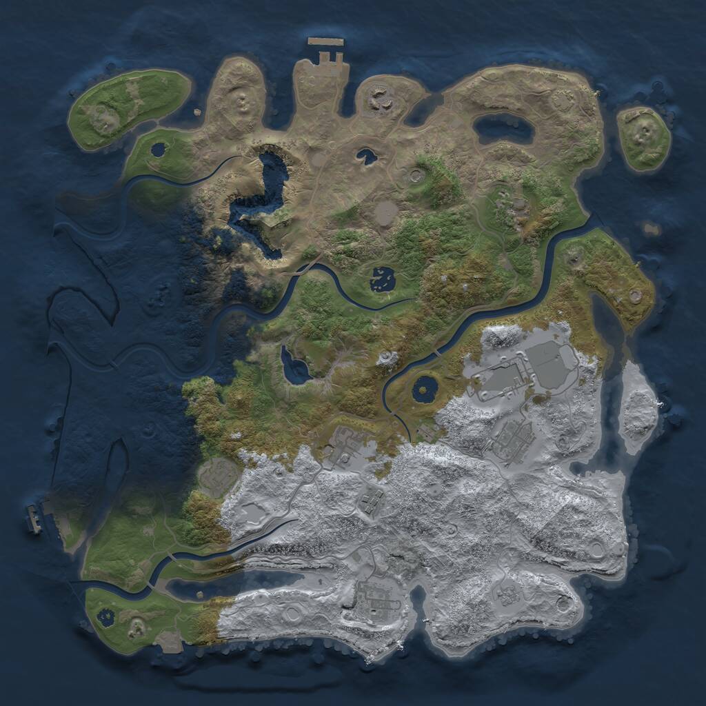 Rust Map: Procedural Map, Size: 4000, Seed: 238927201, 15 Monuments