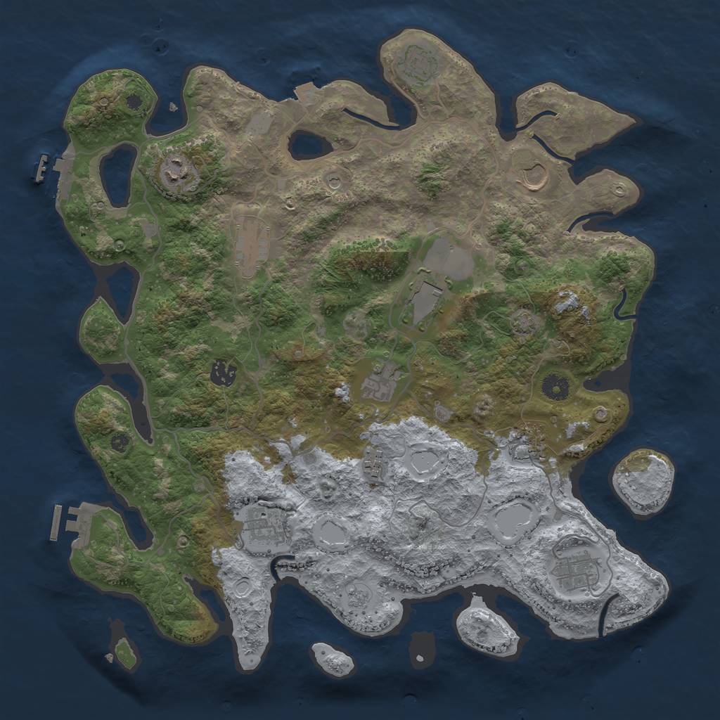 Rust Map: Procedural Map, Size: 4000, Seed: 426285697, 19 Monuments