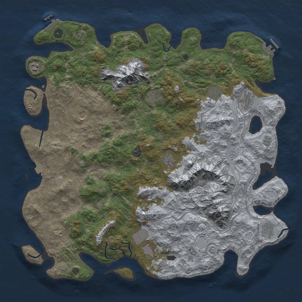 Rust Map: Procedural Map, Size: 5000, Seed: 98765432, 19 Monuments