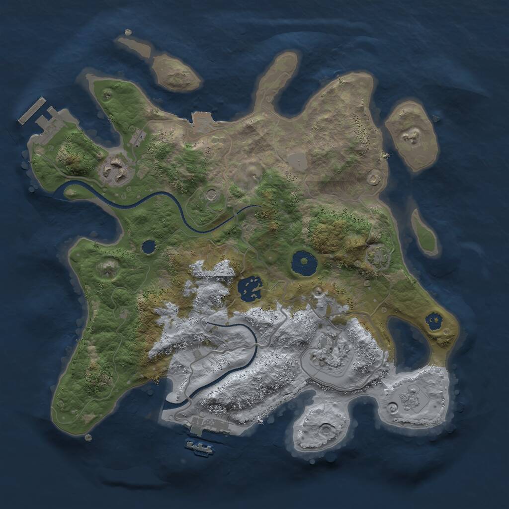Rust Map: Procedural Map, Size: 3000, Seed: 82275, 9 Monuments