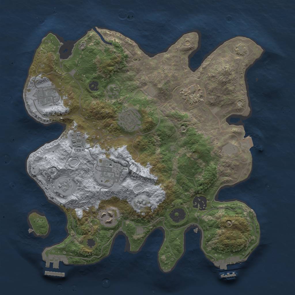 Rust Map: Procedural Map, Size: 3000, Seed: 998851084, 14 Monuments