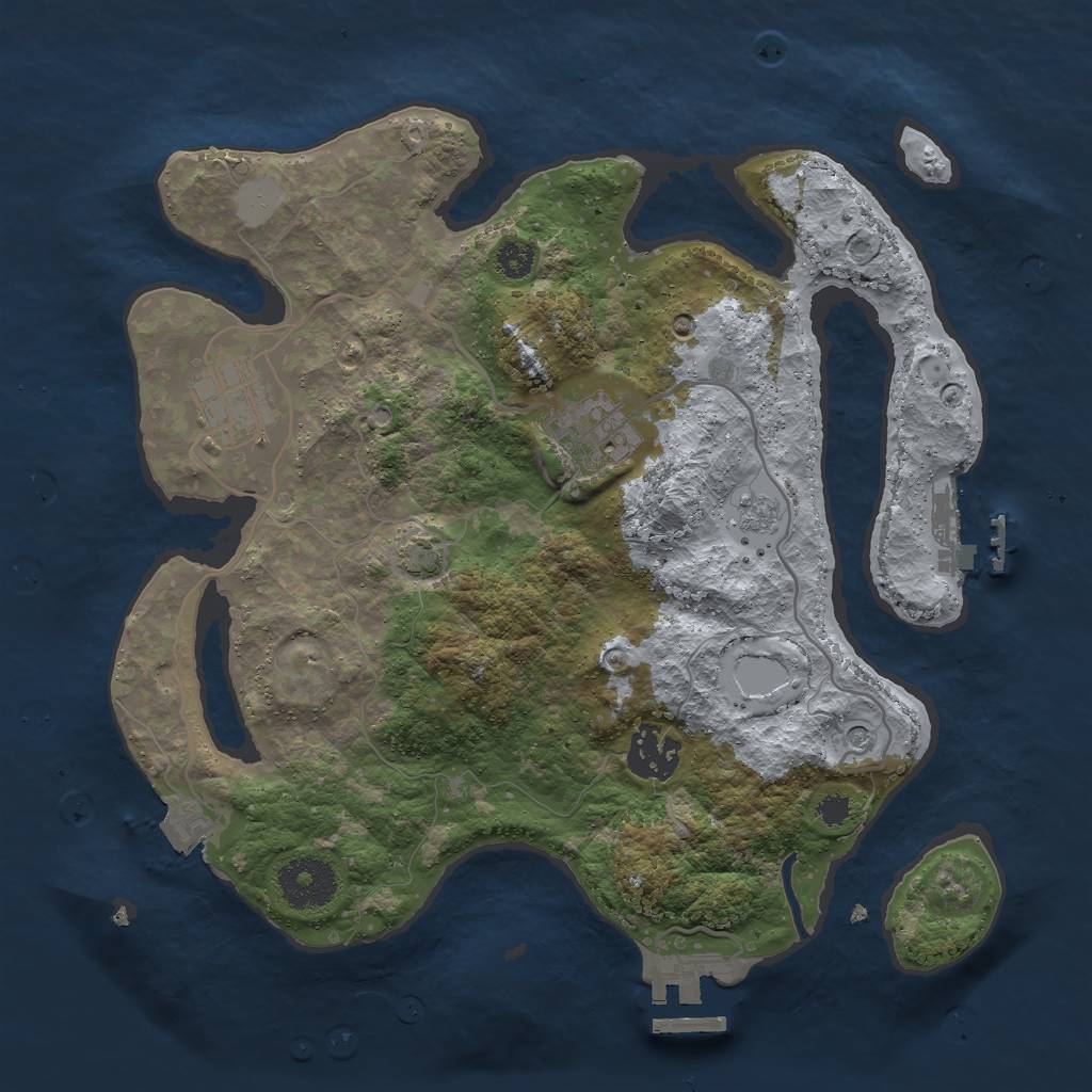 Rust Map: Procedural Map, Size: 3000, Seed: 71569, 11 Monuments