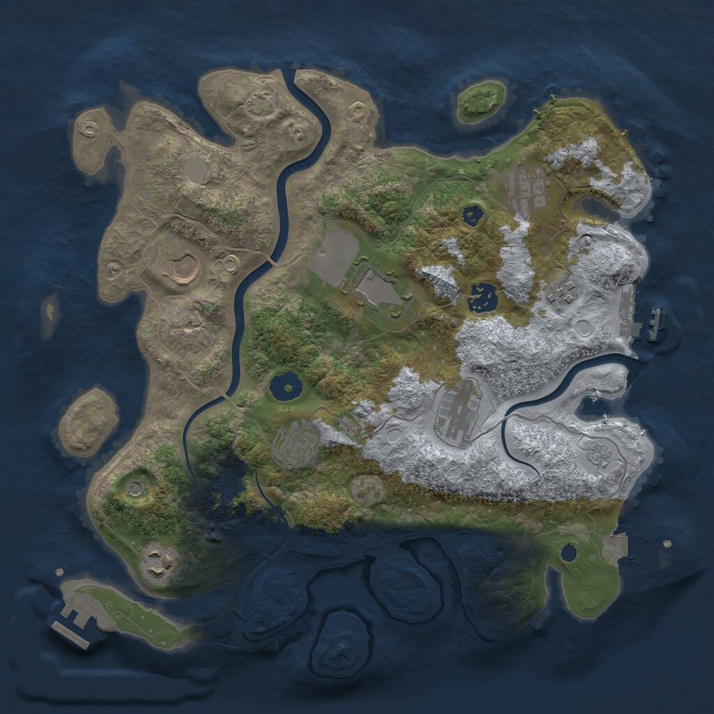 Rust Map: Procedural Map, Size: 3500, Seed: 548114716, 14 Monuments
