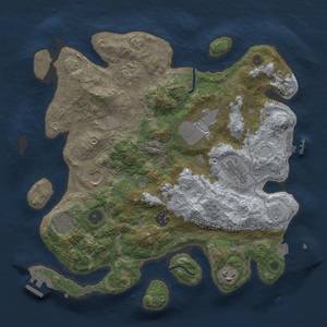 Thumbnail Rust Map: Procedural Map, Size: 3500, Seed: 548114716, 16 Monuments