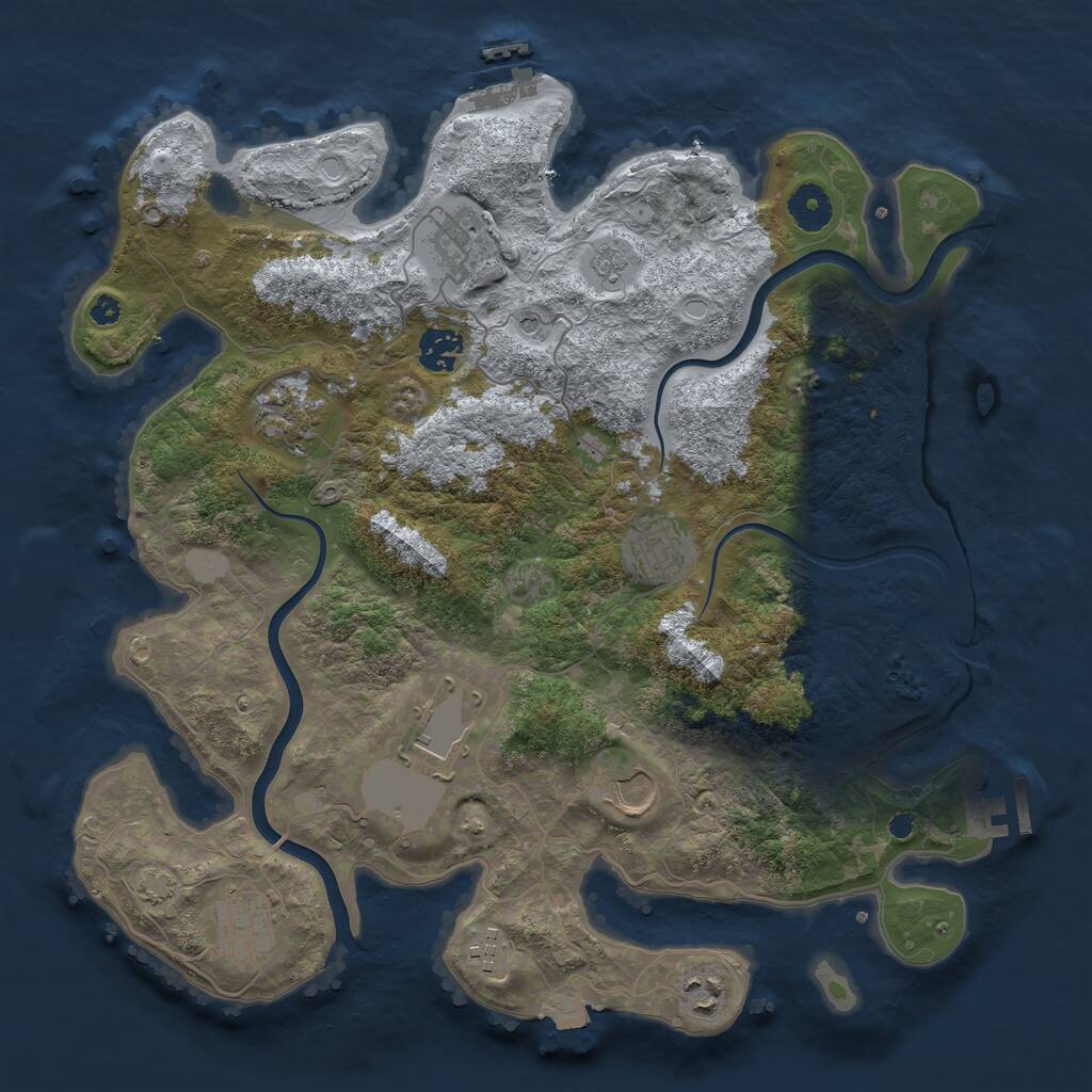 Rust Map: Procedural Map, Size: 3700, Seed: 48284400, 15 Monuments