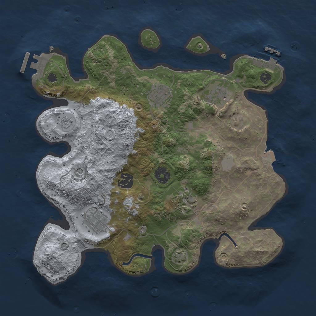 Rust Map: Procedural Map, Size: 3000, Seed: 7561803, 13 Monuments
