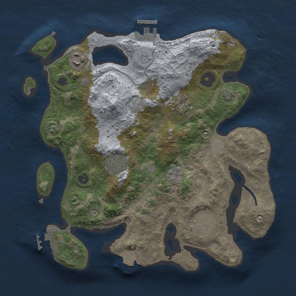 Rust Map: Procedural Map, Size: 3000, Seed: 41540496, 13 Monuments