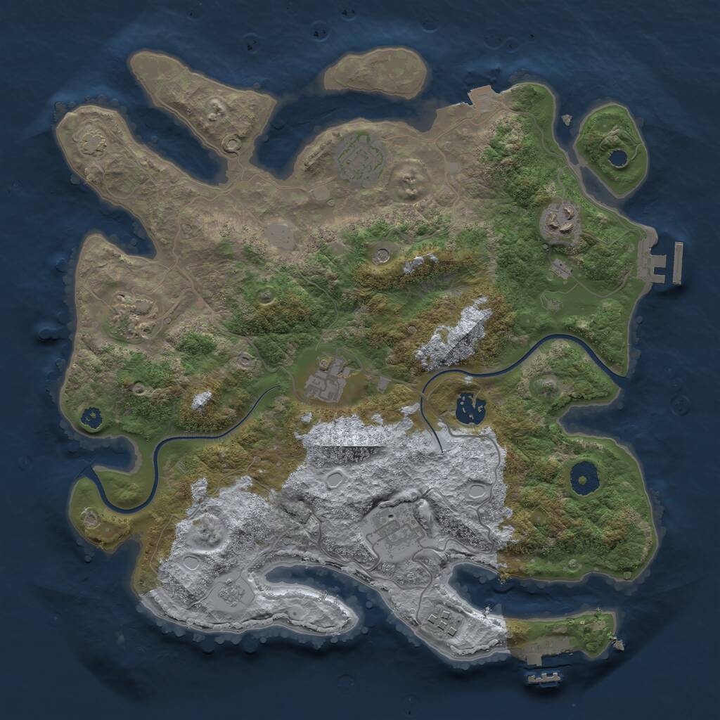 Rust Map: Procedural Map, Size: 3450, Seed: 71708893, 13 Monuments