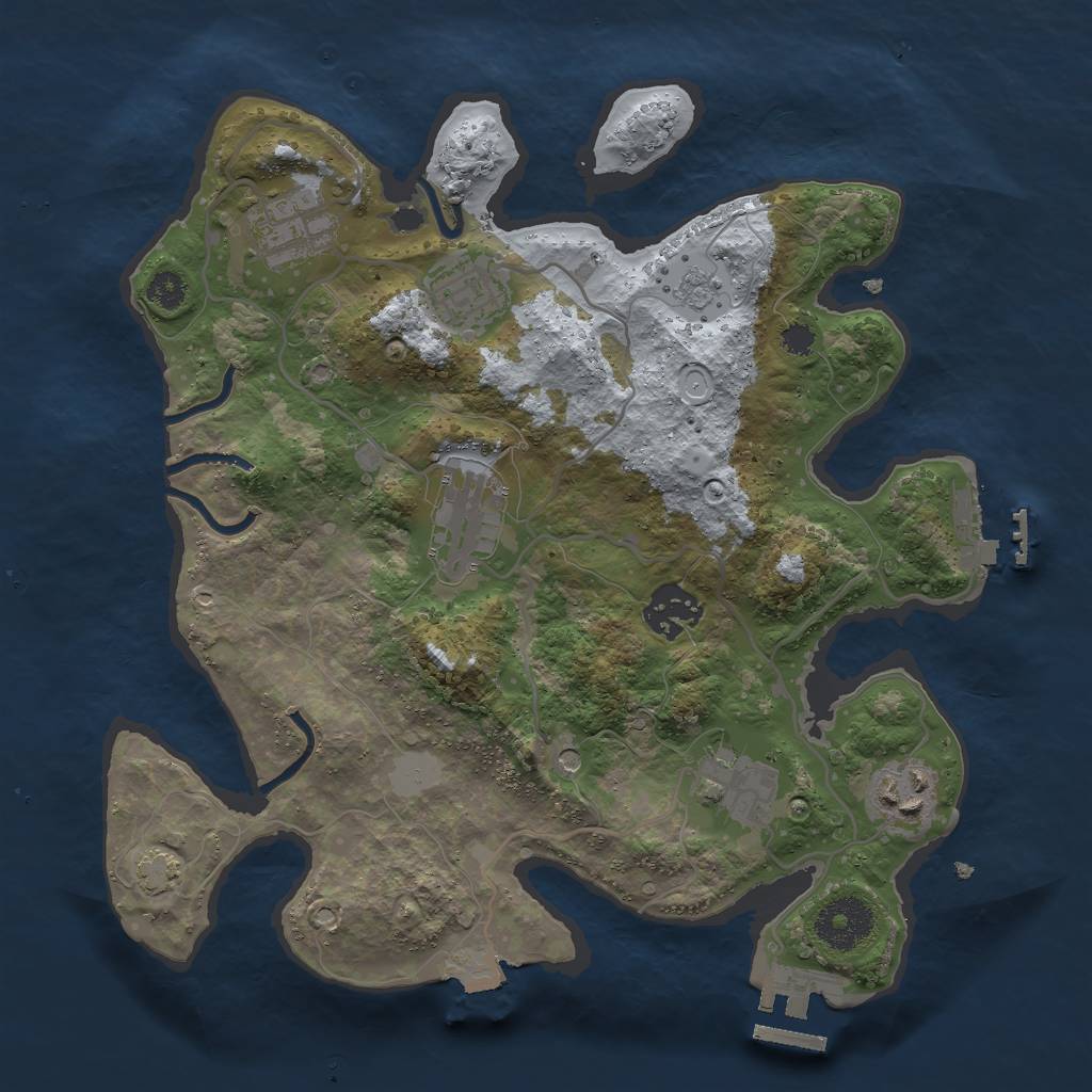 Rust Map: Procedural Map, Size: 3000, Seed: 1978136972, 14 Monuments