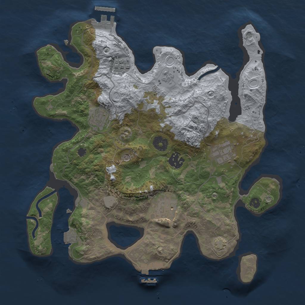 Rust Map: Procedural Map, Size: 3000, Seed: 656733729, 13 Monuments