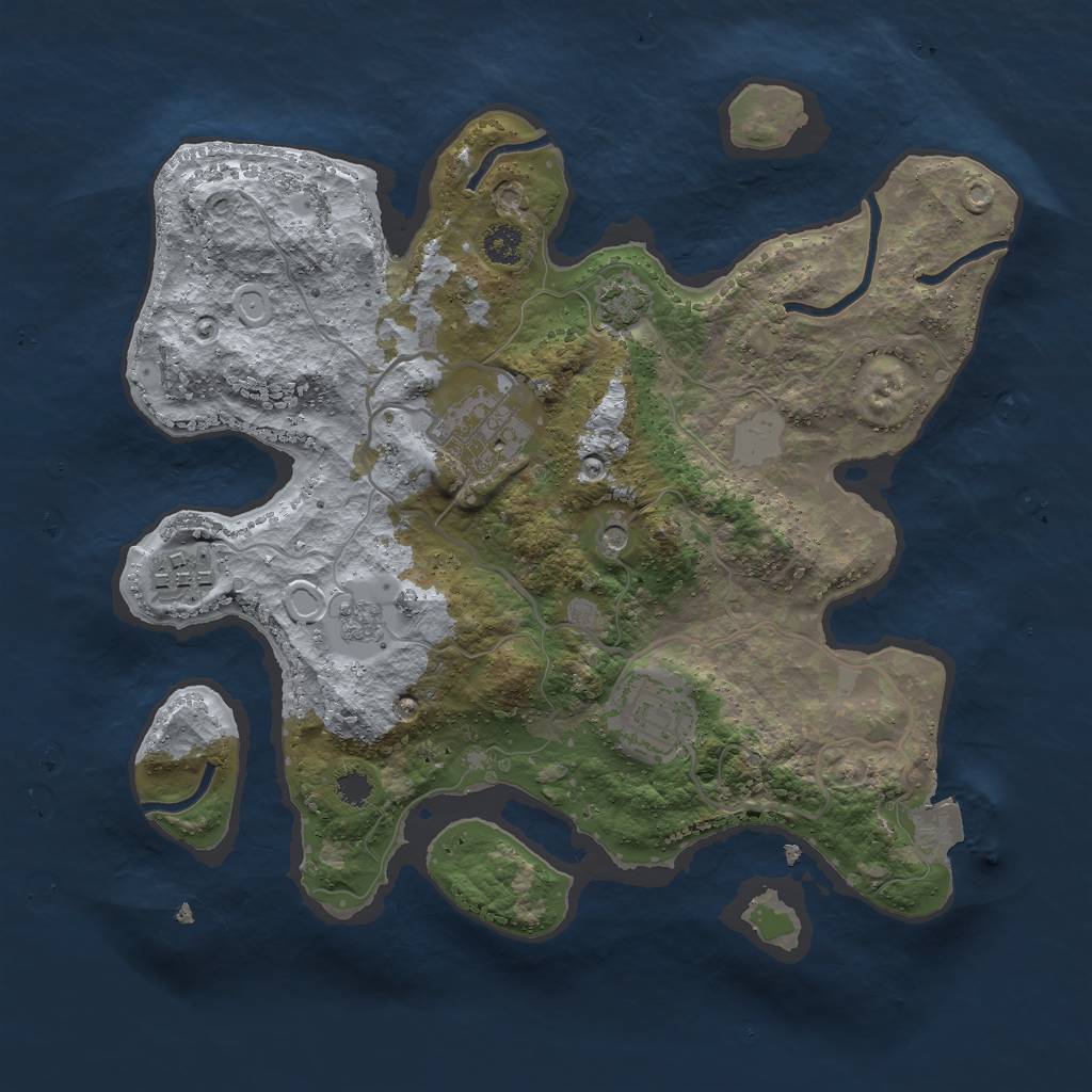 Rust Map: Procedural Map, Size: 2800, Seed: 1919898838, 9 Monuments