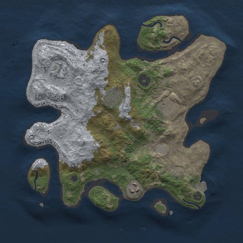 Rust Map: Procedural Map, Size: 3000, Seed: 1919898838, 10 Monuments