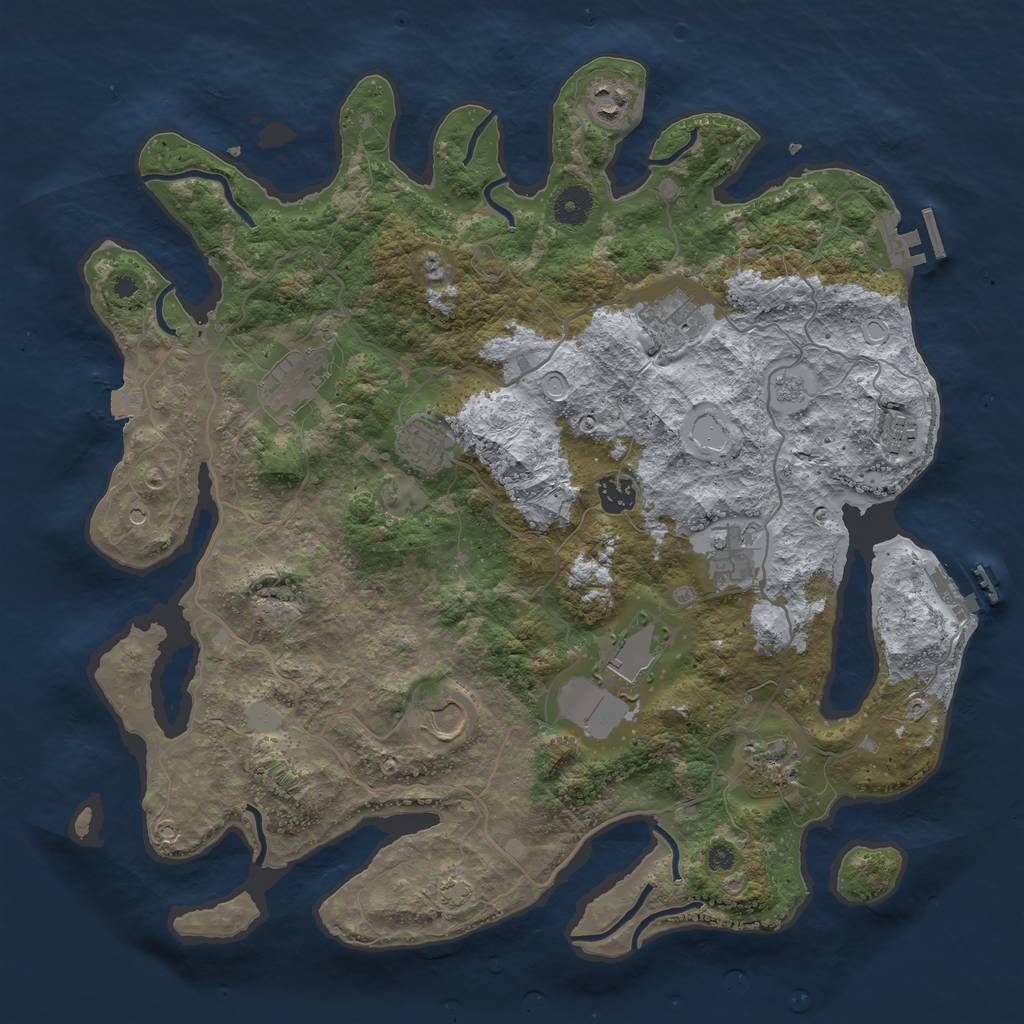 Rust Map: Procedural Map, Size: 4000, Seed: 8081987, 18 Monuments