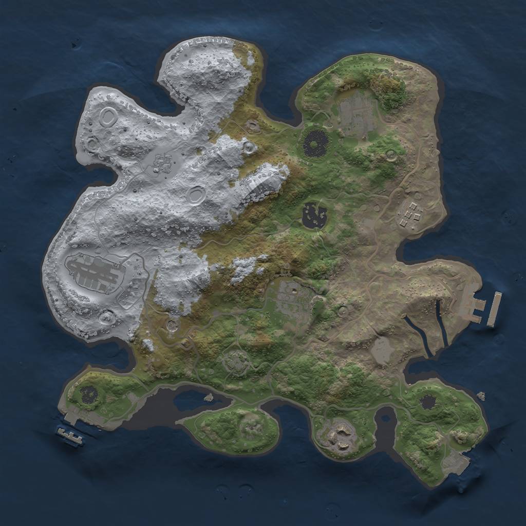 Rust Map: Procedural Map, Size: 3000, Seed: 10524497, 14 Monuments