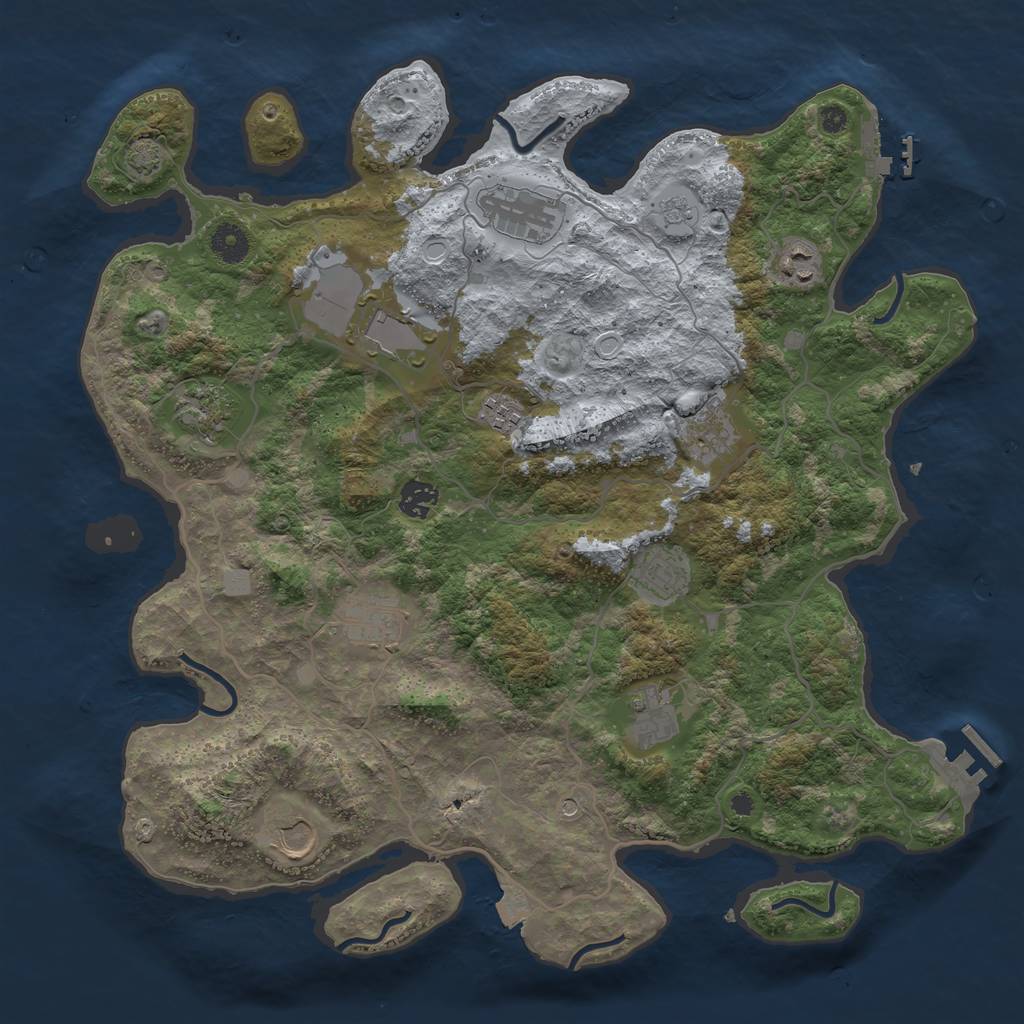 Rust Map: Procedural Map, Size: 4000, Seed: 6238, 19 Monuments