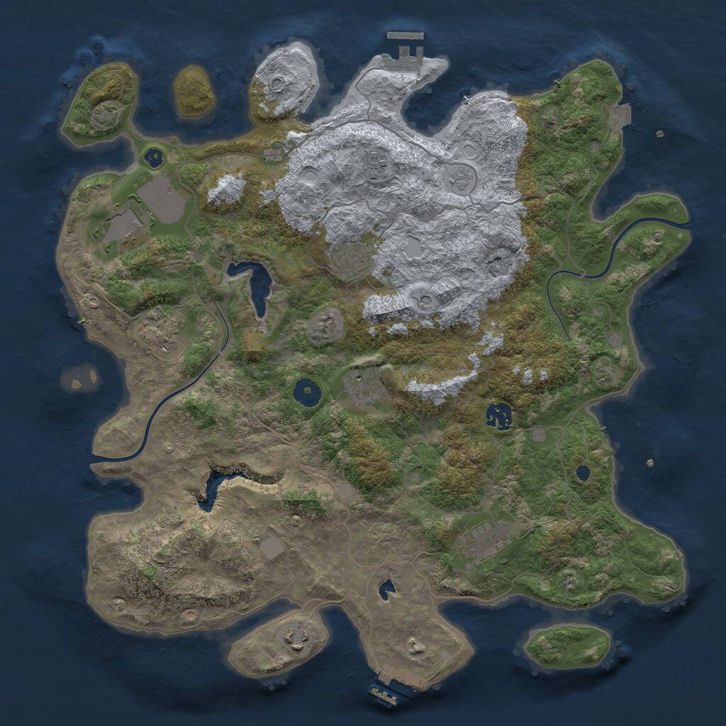 Rust Map: Procedural Map, Size: 4000, Seed: 6238, 14 Monuments