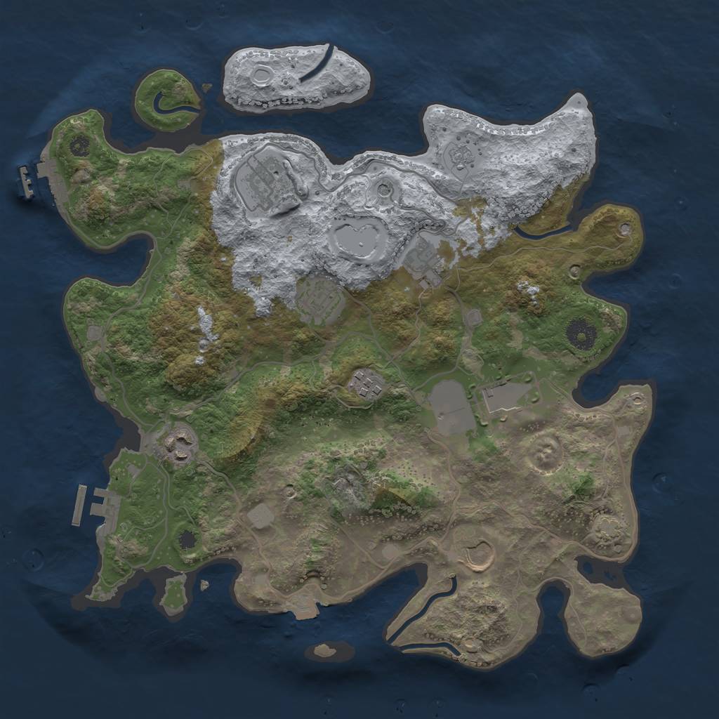 Rust Map: Procedural Map, Size: 3500, Seed: 1920673092, 15 Monuments