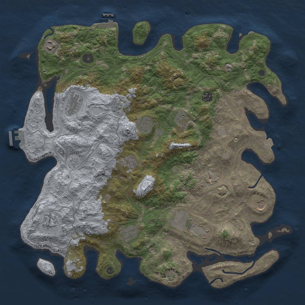 Rust Map: Procedural Map, Size: 4250, Seed: 1436464182, 19 Monuments