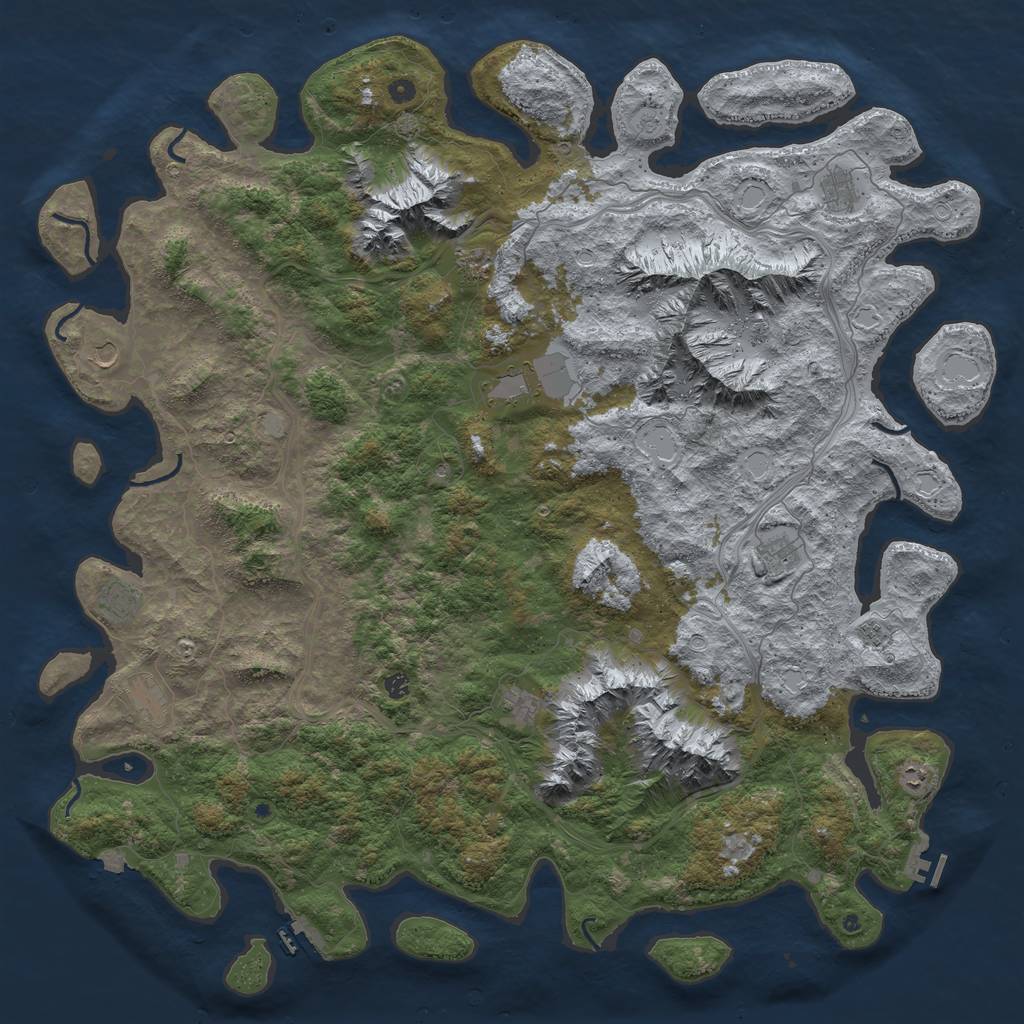 Rust Map: Procedural Map, Size: 6000, Seed: 177977571, 19 Monuments