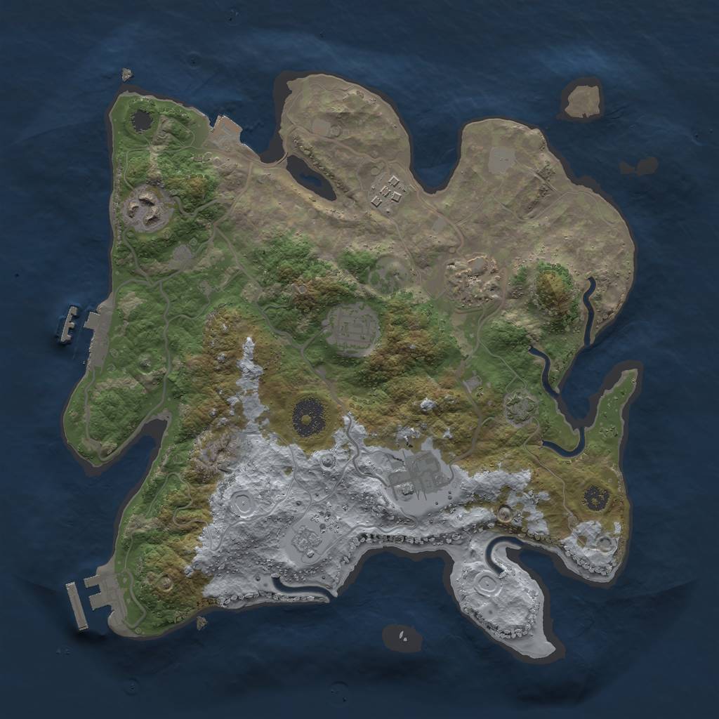 Rust Map: Procedural Map, Size: 3000, Seed: 332461076, 12 Monuments