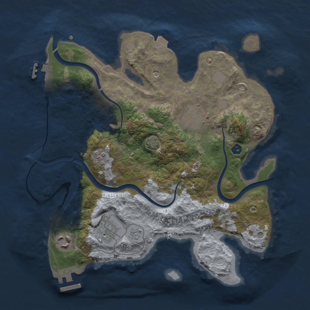 Rust Map: Procedural Map, Size: 3000, Seed: 332461076, 10 Monuments