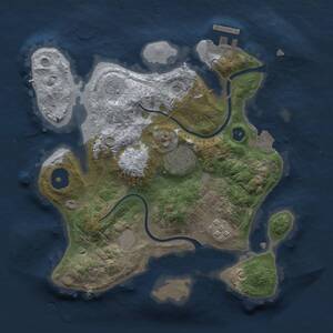 Thumbnail Rust Map: Procedural Map, Size: 2500, Seed: 1224670647, 6 Monuments