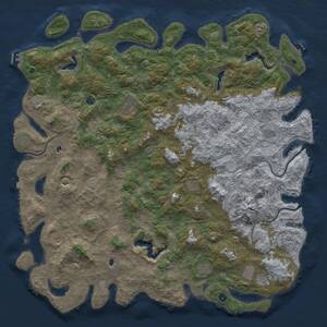 Thumbnail Rust Map: Procedural Map, Size: 6000, Seed: 1609701556, 17 Monuments