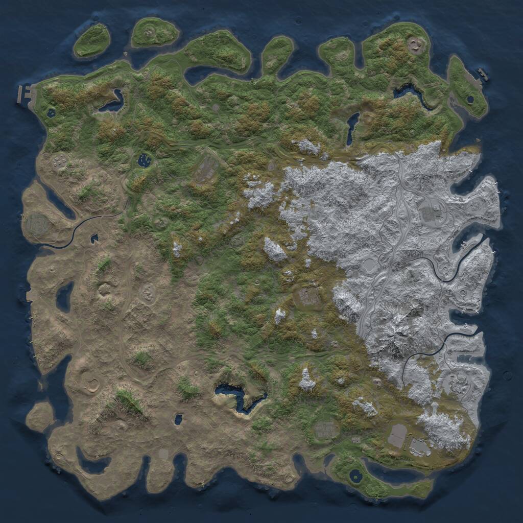 Rust Map: Procedural Map, Size: 6000, Seed: 1609701556, 17 Monuments