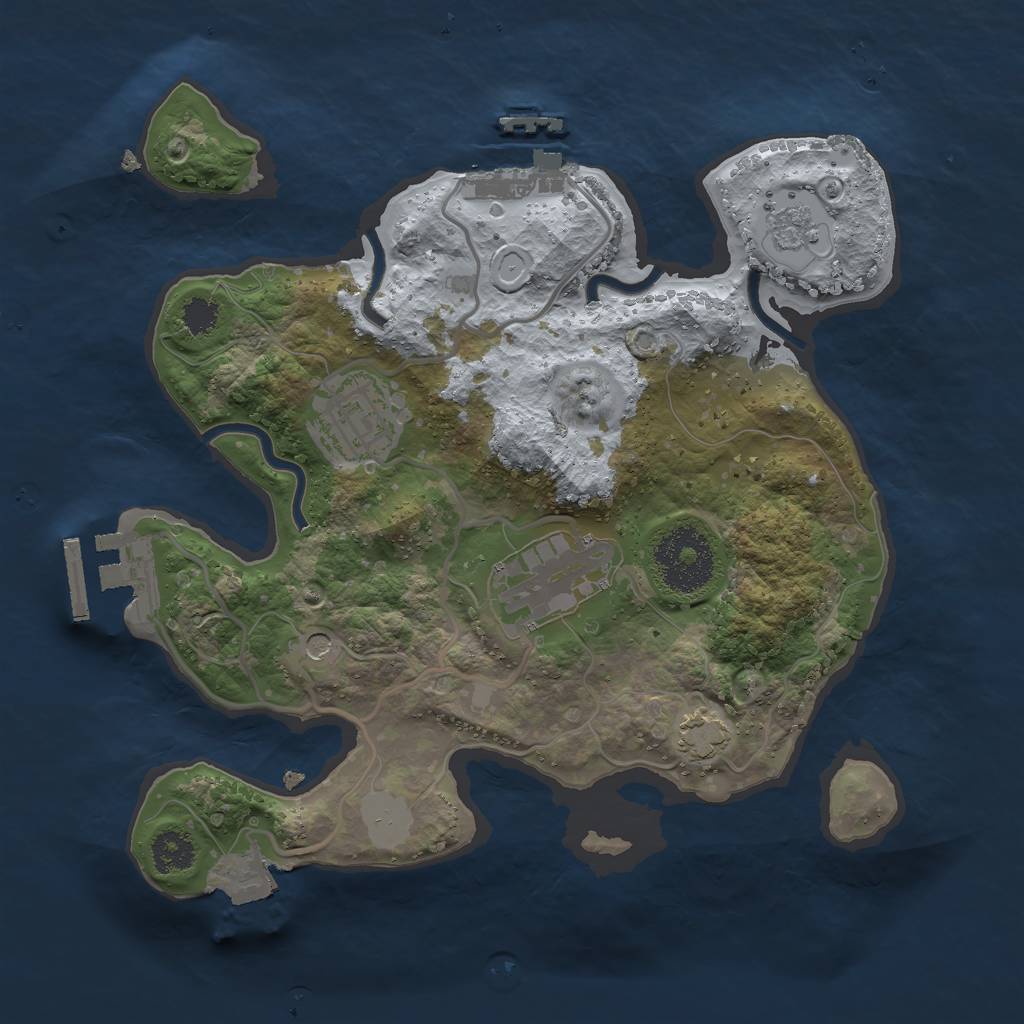 Rust Map: Procedural Map, Size: 2500, Seed: 338922180, 10 Monuments