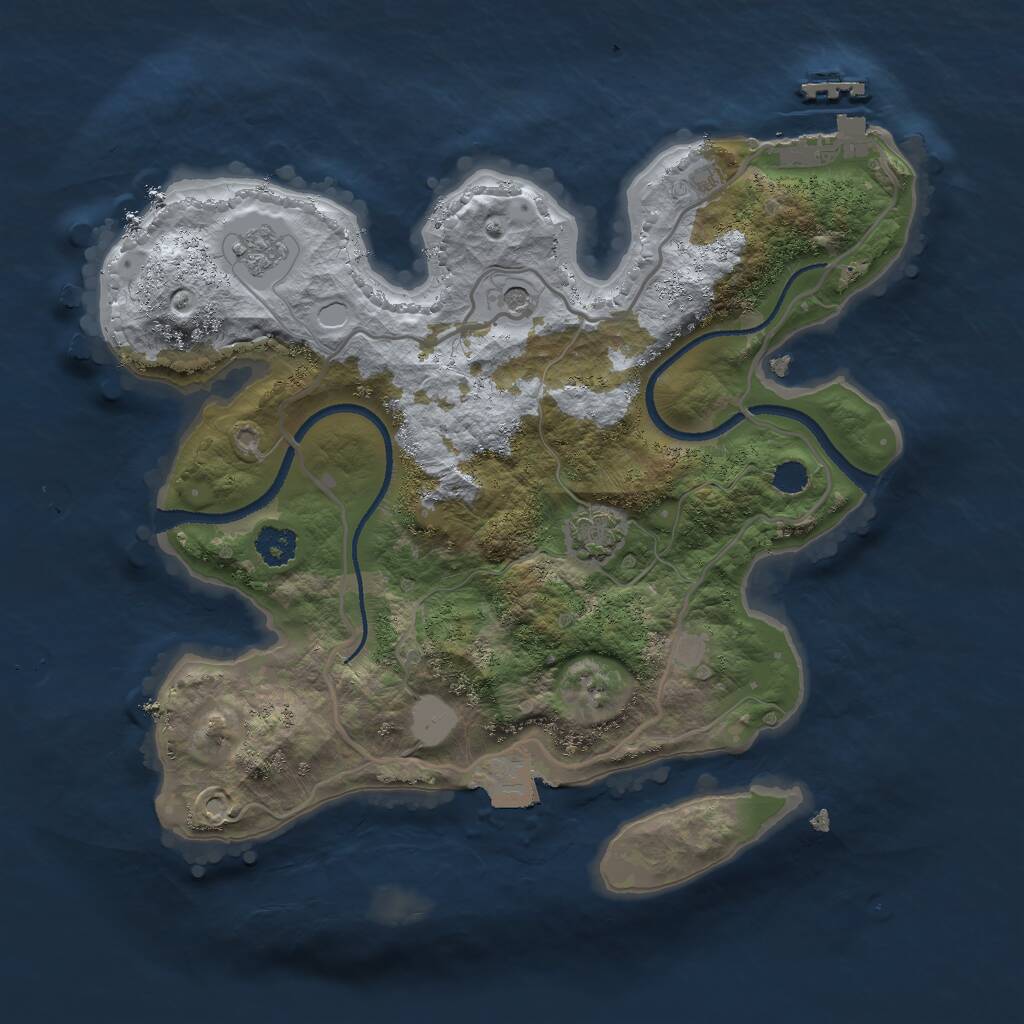 Rust Map: Procedural Map, Size: 2500, Seed: 1652748635, 5 Monuments